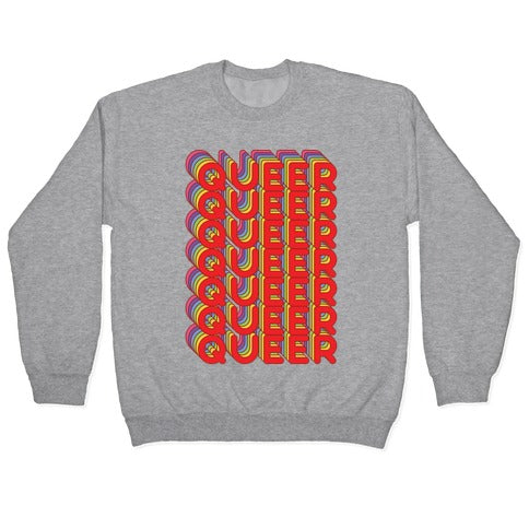 Queer Retro Rainbow Crewneck Sweatshirt