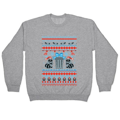 Raccoon Ugly Christmas Sweater Crewneck Sweatshirt