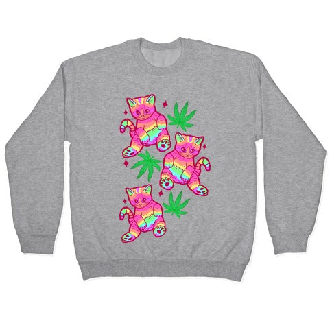 Rainbow Weed Kitty Crewneck Sweatshirt