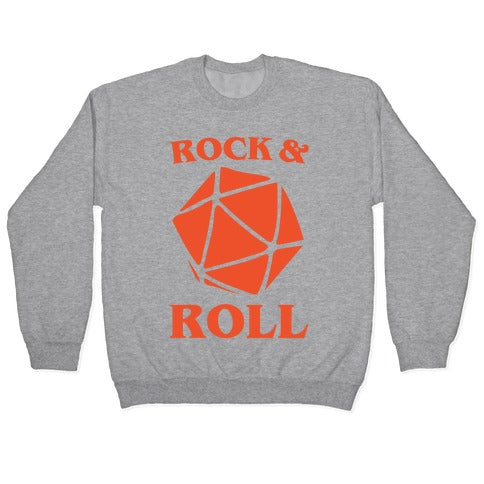 Rock and Roll D & D Parody White Print Crewneck Sweatshirt