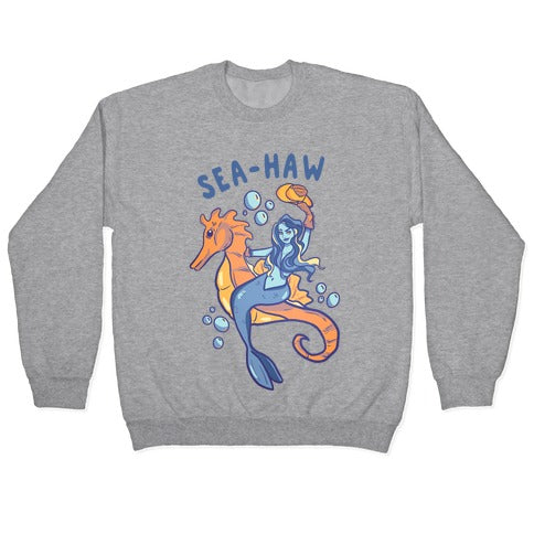 Sea-Haw Cowgirl Mermaid Crewneck Sweatshirt