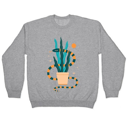 Snake in a Snake Plant Crewneck Sweatshirt
