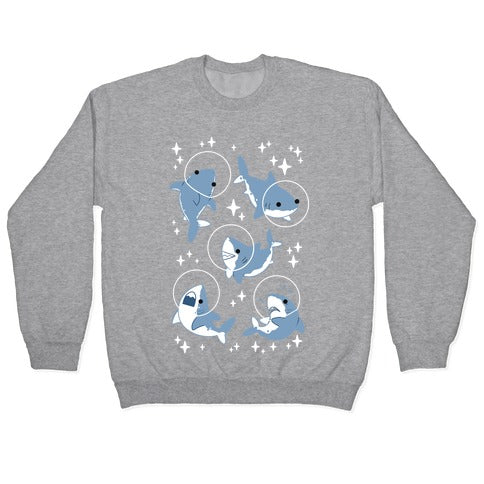 Space Shark Pattern Crewneck Sweatshirt