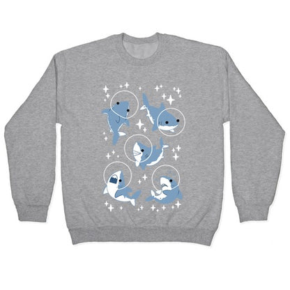 Space Shark Pattern Crewneck Sweatshirt