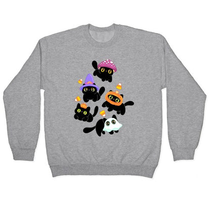 Spooky Black Cats Pattern Crewneck Sweatshirt