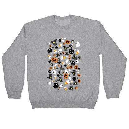 Spoopy Halloween Pattern Crewneck Sweatshirt