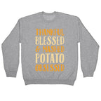 Thankful Blessed and Mashed Potato Obsessed Crewneck Sweatshirt