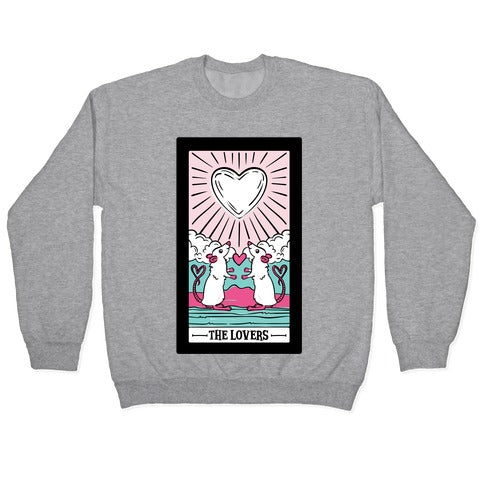 The Rat Lovers Tarot White Print Crewneck Sweatshirt