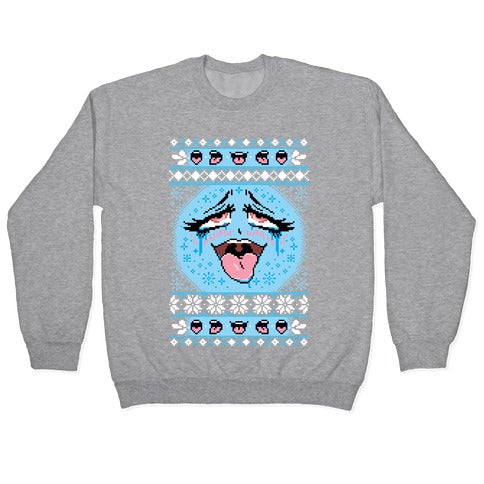 Ugly Ahegao Christmas Sweater Crewneck Sweatshirt