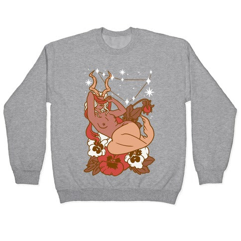 Zodiac Pinup Capricorn Crewneck Sweatshirt