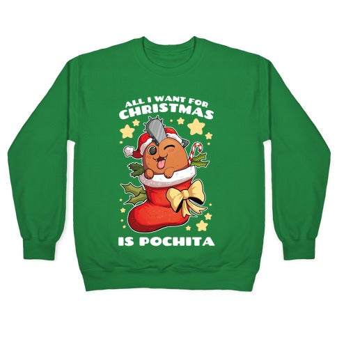 All I Want For Christmas Is Pochita Crewneck Sweatshirt