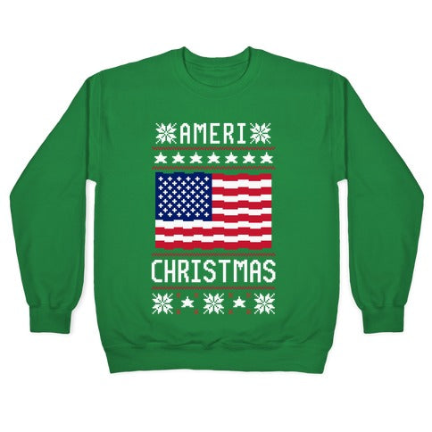 Ameri' Christmas Ugly Sweater Crewneck Sweatshirt