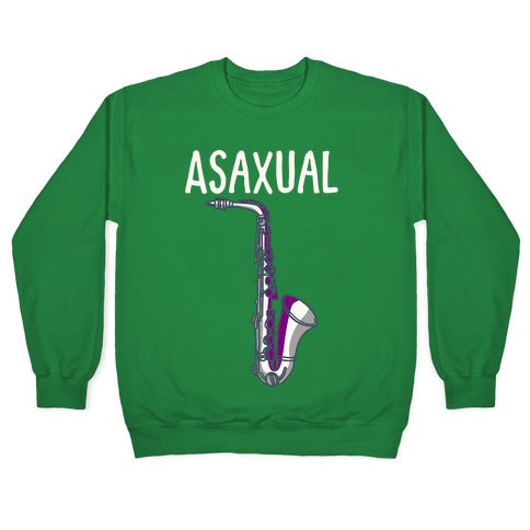 Asaxual White Print Crewneck Sweatshirt