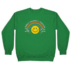 Barely Holding It Together Rainbow Smiley Crewneck Sweatshirt