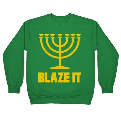 Blaze It Menorah Crewneck Sweatshirt