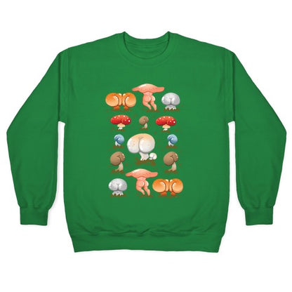 Butt Mushroom Pattern Crewneck Sweatshirt