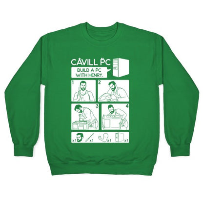 Cavill PC Parody White Print Crewneck Sweatshirt