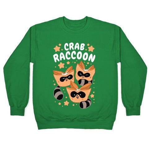 Crab Raccoon Crewneck Sweatshirt