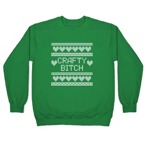 Crafty Bitch Knitting Pattern Crewneck Sweatshirt