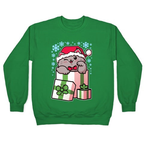 Cute Christmas Cat Crewneck Sweatshirt