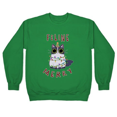 Feline Merry Crewneck Sweatshirt