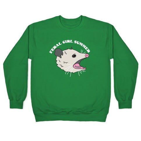 Feral Girl Summer Opossum Crewneck Sweatshirt