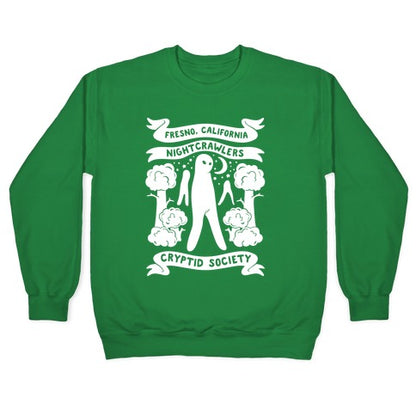 Fresno Nightcrawlers Cryptid Society White Print Crewneck Sweatshirt