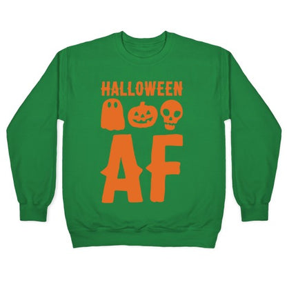 Halloween AF White Print Crewneck Sweatshirt