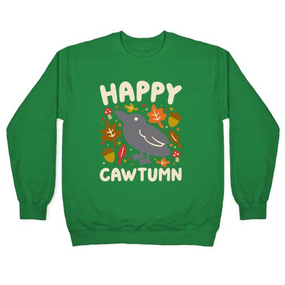 Happy Cawtumn Crow Parody Crewneck Sweatshirt