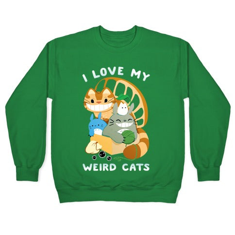 I love my weird cats Crewneck Sweatshirt