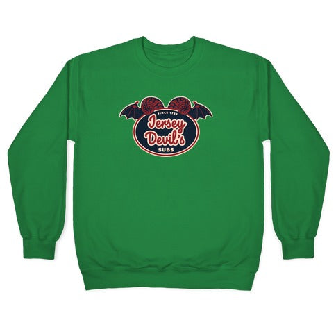 Jersey Devil Subs Logo Parody Crewneck Sweatshirt