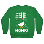 Jingle Bell Honk (Goose Parody) White Print Crewneck Sweatshirt