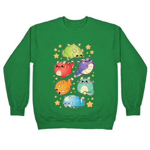 Kawaii Dragons Pattern Crewneck Sweatshirt