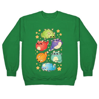 Kawaii Dragons Pattern Crewneck Sweatshirt