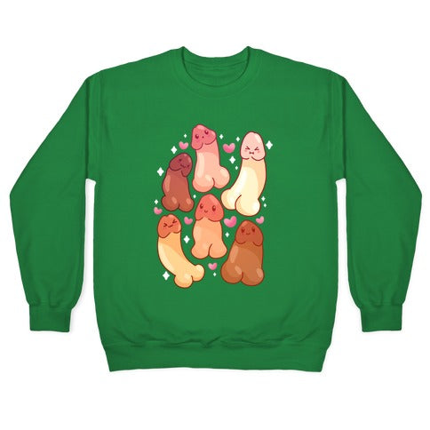 Kawaii Penises Pattern Crewneck Sweatshirt