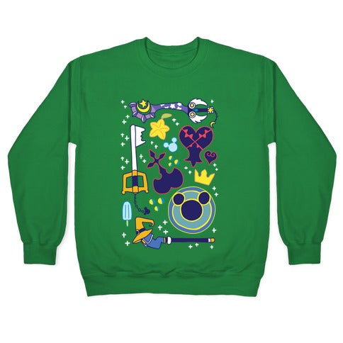 Kingdom Hearts pattern Crewneck Sweatshirt