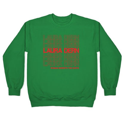Laura Dern Thank You Bag Parody White Print Crewneck Sweatshirt