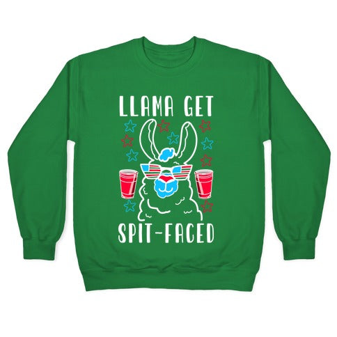 Llama Get Spit-Faced Crewneck Sweatshirt