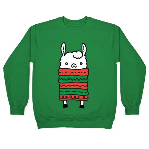 Long Llama Scarf Crewneck Sweatshirt