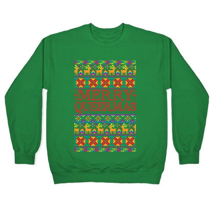 Merry Queermas Gay Pride Christmas Sweater Crewneck Sweatshirt