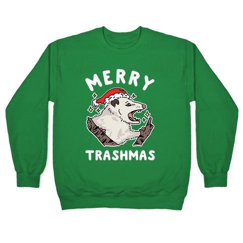 Merry Trashmas Opossum Crewneck Sweatshirt