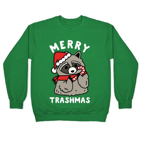 Merry Trashmas Raccoon Crewneck Sweatshirt