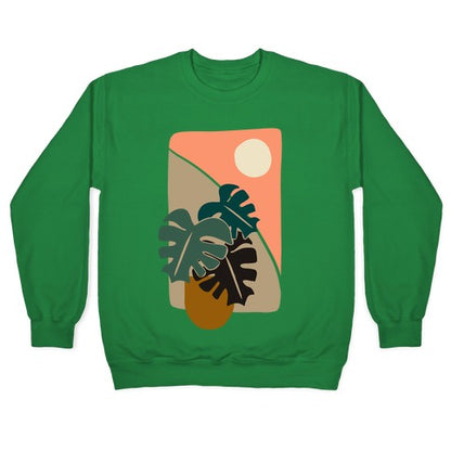 Minimalist Monstera Illustration Crewneck Sweatshirt