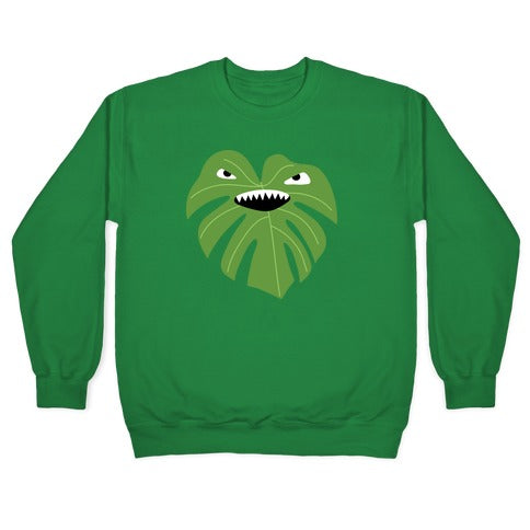 Monstera Leaf Monster Crewneck Sweatshirt