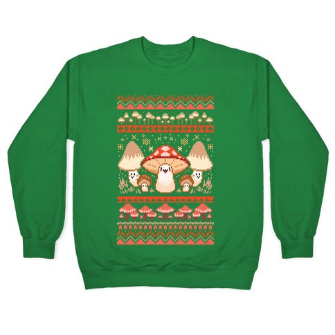 Mushroom Ugly Christmas Sweater Crewneck Sweatshirt