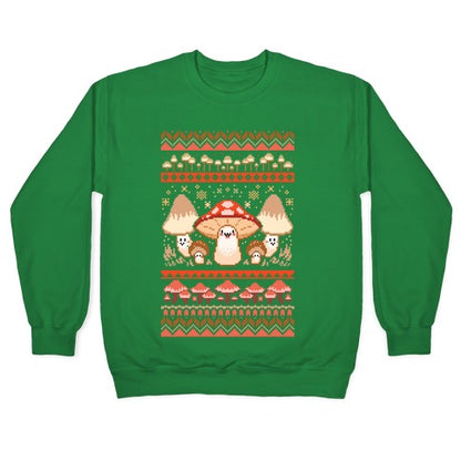 Mushroom Ugly Christmas Sweater Crewneck Sweatshirt