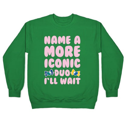 Name A More Iconic Due Sailor Neptune and Sailor Uranus White Print Crewneck Sweatshirt