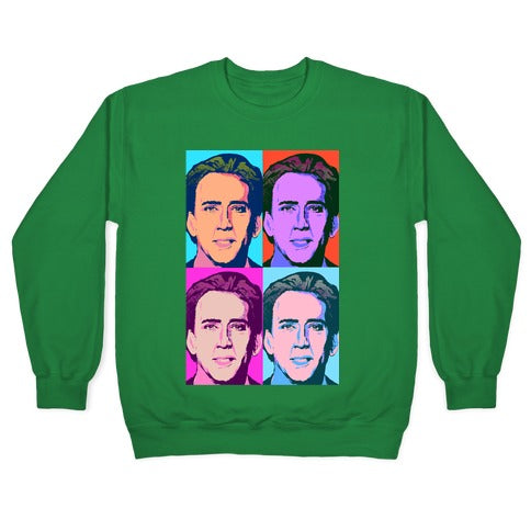 Nicholas Cage Pop Art Parody Crewneck Sweatshirt