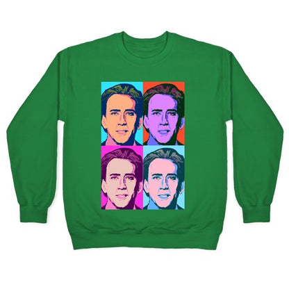Nicholas Cage Pop Art Parody Crewneck Sweatshirt
