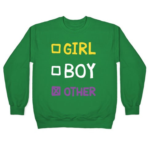 Non-Binary Gender Checklist Crewneck Sweatshirt